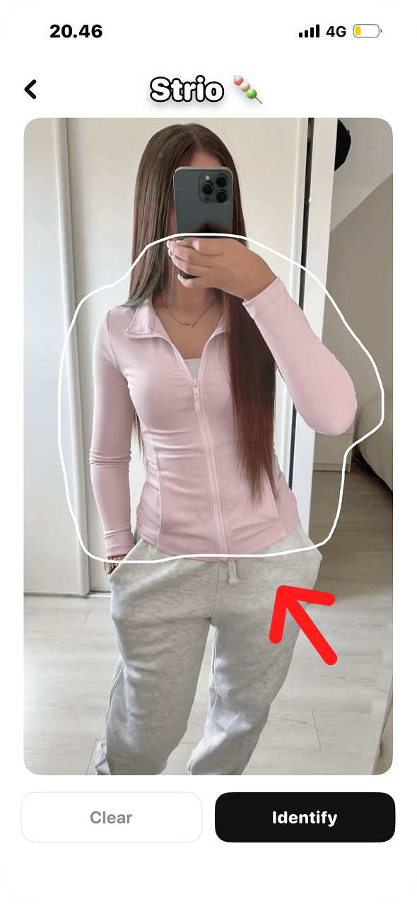 Strio app — Draw around a garment